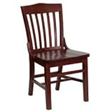 HERCULES School House Back Wood Restaurant Chair with Mahogany Finish - XU- ....