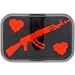 Red and Black HEART RIFLE Belt Buckle
