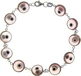 Sterling Silver Evil Eye Bracelet Pink