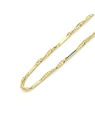 14K Yellow Gold 2mm Snail Chain Necklace 20"