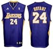 Kobe Bryant Los Angeles Lakers Youth Replica Road Adidas NBA Basketball Jersey (Purple)