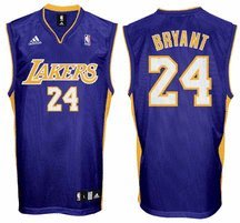 Kobe Bryant Los Angeles Lakers Youth Replica Road Adidas NBA Basketball Jersey (Purple)