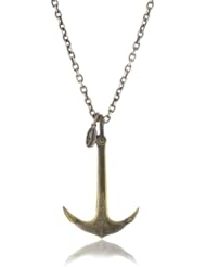 M.Cohen Handmade Designs Brass Anchor On Sterling Silver Chain Necklace
