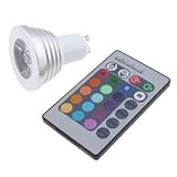 3W GU10 RGB LED Light bulb with Remote Control with 16 colors changing energy saving RGB LED Lamp