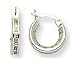 14k White Channel Set Childrens Hoop Earrings