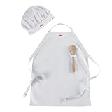 OXO Tot Apron Chef's Hat and Wooden Spoon Set, White