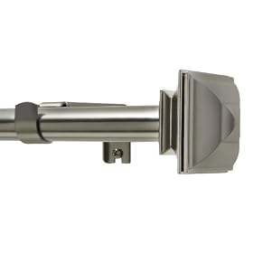 Levolor Classic Square Rod Set, Satin Nickel, 3 4-Inch Diameter, 66 to 120-Inch Width by Levolor