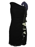 Flattering and Stylish Chiffon Little Black Dress with Ribbon Tie