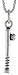 Sterling Silver Oxidized Baseball Bat Pendant, 3/4 (19mm) tall