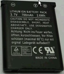 Li-Ion battery for hp Digital Camera model SW350, SW450, PW460T, PW550.