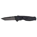 SOG Specialty Knives and Tools TFSAT-8 Flash II, 3-1/2-Inch Tanto Straight Edge Folding Knife, Black TiNi