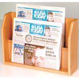 Two Pocket Newspaper Rack - Light Oak - (Light Oak)