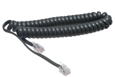 The VoIP Lounge 7 Ft Gray Handset Curly Cord for Toshiba DKT2000 Series Phones DKT2010-H, DKT2010-S, DKT2010-SD, DKT2020-S, DKT2020-SD