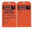 Industrial Grade 2RMU8 Inspection Tag, Repair Order, Pk 10