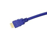 12 foot HDMI Cable, 28 AWG, Blue, Tartan Cable brand; sold exclusively by Blue Jeans Cable