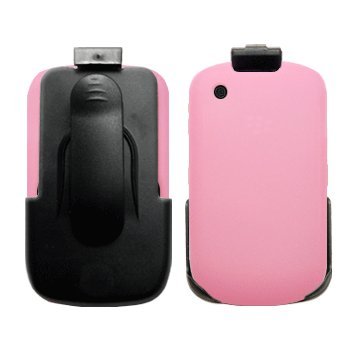 Holster Case w/ Ratcheting Belt Clip & Light Pink Silicone Case / Skin / Cover for BlackBerry Curve 8520 / 8530