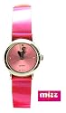 Girls Mizz Quartz Watch with Flourescent Pink Rubber Strap &amp; Pink Dial