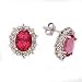 10k White Gold, Diamond & Pink Topaz Stud Earrings (2.81ctw)