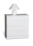 Casual Bedroom 4 Drawer Chest In White Finish