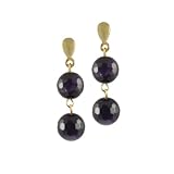Mulberry Amethyst Gemstone Drop Pierced Earrings