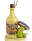 Tequila Bottle & Worm Tiki Bar Christmas Ornament