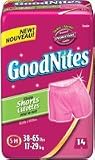 GOODNITES SLEEP SHORTS GIRLS,SM/MD, 38-65 LBS, 56/CS, KIC21901