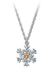 Landstroms Sterling Silver Snowflake Pendant - Black Hills Gold Leaves - PE972SS