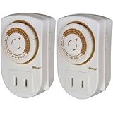 Woods 50006 Indoor 24-Hour Mechanical Outlet Timer, 2-Pack