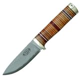 Idun Hunting Knife, Damascus, Leather Sheath