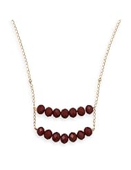 20" 14/20 Gold Filled Burgundy Glass Ladder Necklace