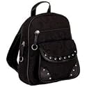 Gigi ChantalTM Black Jacquard Backpack/Purse