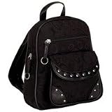 Gigi Chantal Black Jacquard Backpack/Purse