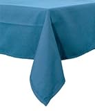 Light Blue 72 Round Hemmed Polyspun Tablecloth