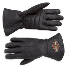 Harley-Davidson&reg; Men's Stock Gauntlet Leather Gloves. Lined goatskin. Logo patch. 98202-07VM