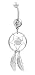 Sterling Silver Clear Dream Catcher Belly Button Navel Ring