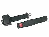 2-Point Retractable Lap Seat Belt, Black, with Rigid, Contoured Push Button Release Sleeve