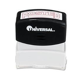 Universal 10065 - Message Stamp, POSTED, Pre-Inked/Re-Inkable, Red-UNV10065