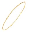 14K Yellow Gold Diamond Accent Bangle Bracelet - 8 inches