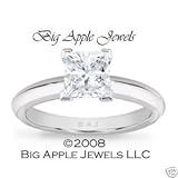 0.91 CT PRINCESS CUT DIAMOND ENAGEMENT RING H VS-2 14K GOLD