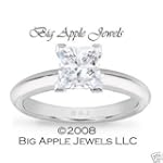 1.15 CT PRINCESS CUT DIAMOND ENGAGEMENT RING F VS-2
