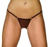 Sexy Satin Lycra Low rise Y back Thong Panty with side clips