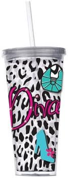 22 Oz. 3-D Slant Insulated Cup W/Lid &amp; Straw"Queen of Everything"