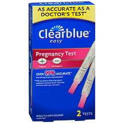Clearblue Easy Plus/Minus Results Pregnancy Test with Color Change Tip - 2 CT (PACK OF 2) Packaging May Vary