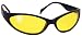All Products : Slim Jims Black Wraparound Sunglasses Yellow Lens UV 400 Protection