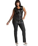 Rocawear - Rocawear Plus Size Studded Metallic Tunic & Skinny Jeans,Rinse Wash