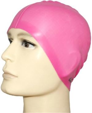 Group@ Silicone Swim Cap for Long Hair Women and Men (For Children) Rose Color