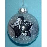 Review Kurt Adler  / Elvis Presley Hand Crafted Round Glass Holiday Ornament - Silver