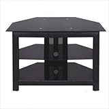 32" Corner TV Stand in Black Glass