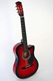  : Crescent 38" Red Cutaway Acoustic Guitar with Gig Bag, Accessories and Warranty