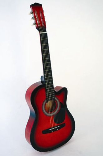 Crescent 38 Red Cutaway Acoustic Guitar with Gig Bag, Accessories and Warranty
